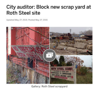 City Auditor: Block new scrap yard at Roth Steel site